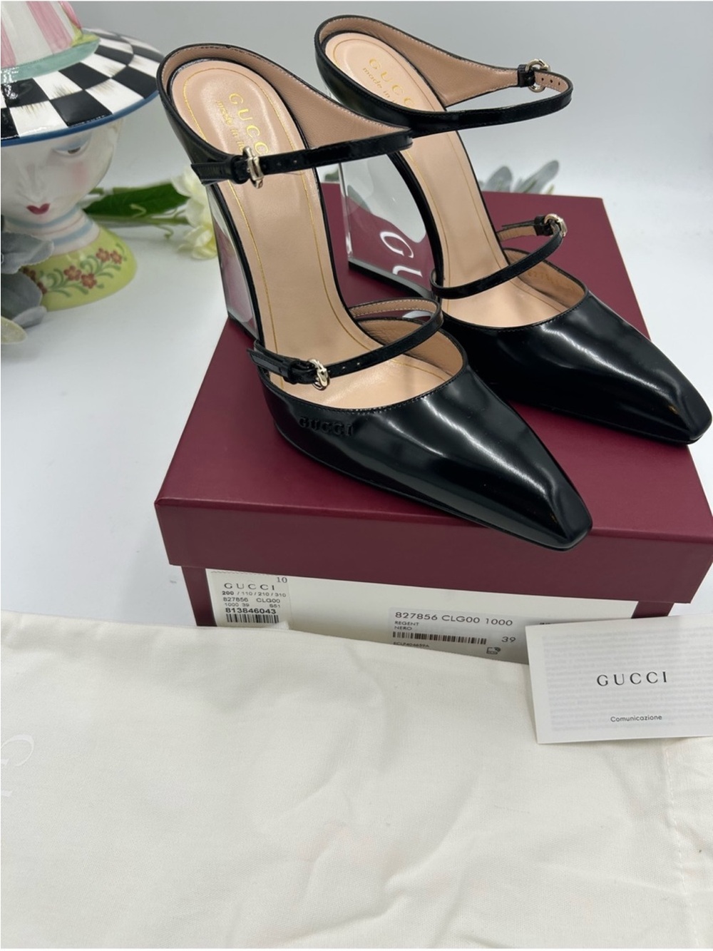 Women’s Gucci CHRISTI patent leather wedge mule size 39 made in Italy - Picture 3 of 13